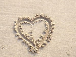 Love Heart in Sand